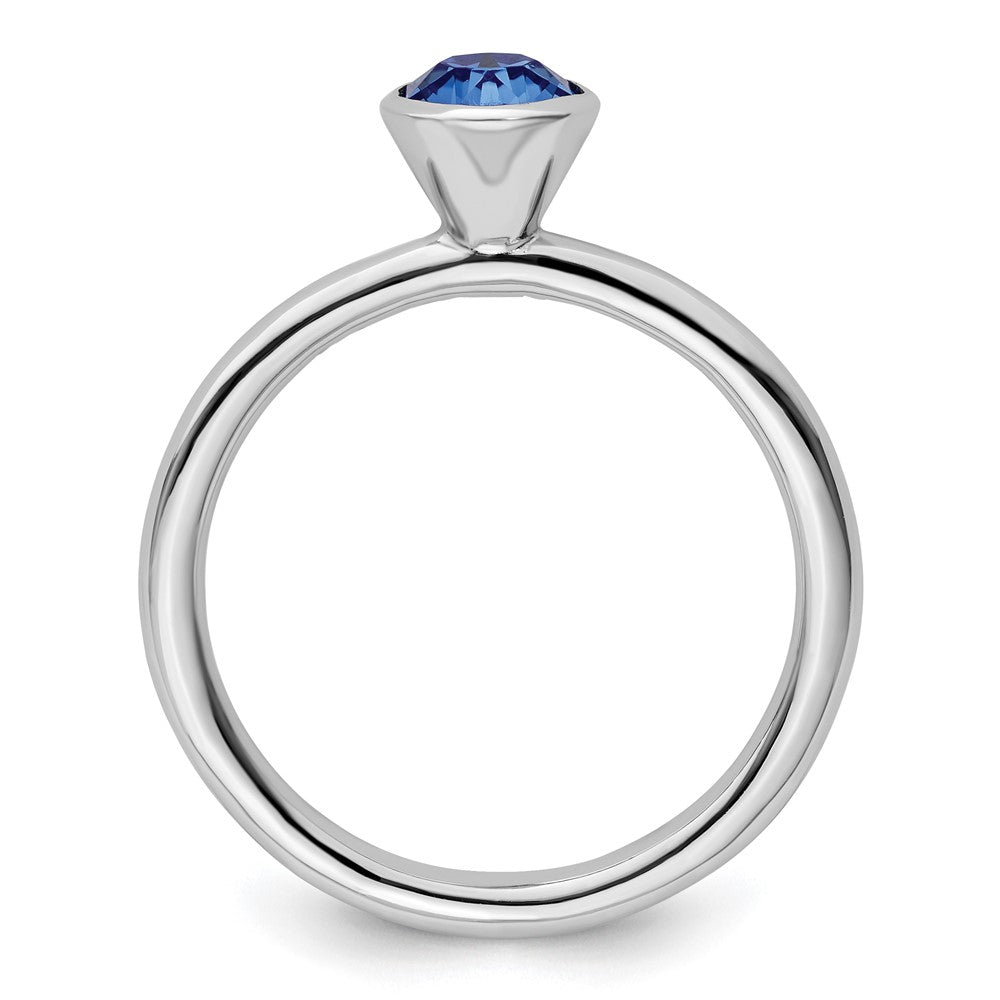 Sterling Silver Stackable Expressions High 5mm September Crystal Ring Size -5