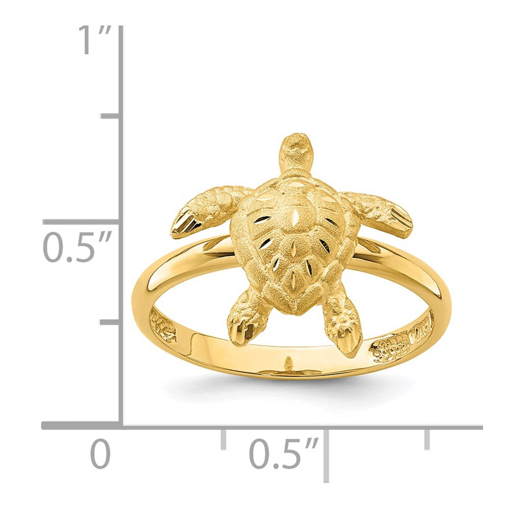 14K Brushed & Polished D/C Turtle Ring Size 7
