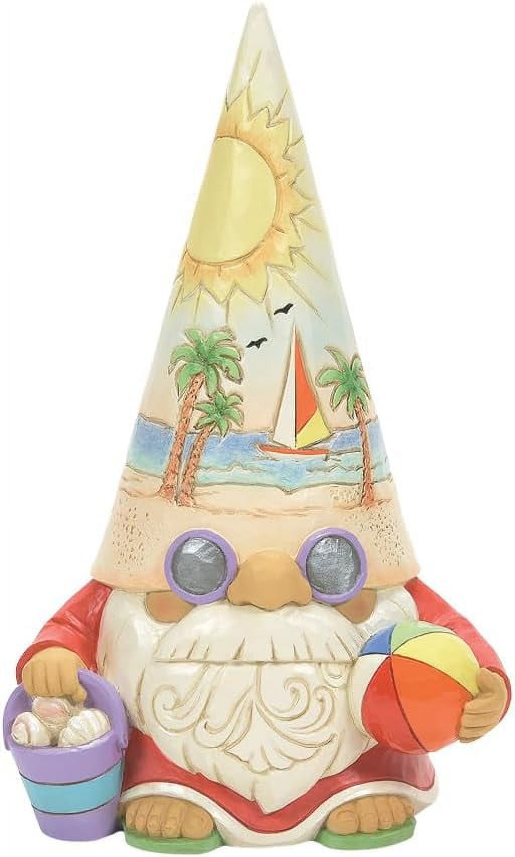 Jim Shore 7.25 Inch Time For A Shell-Ebration! Resin Coastal Gnome Beachball 6012797