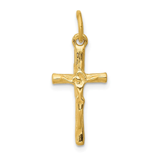 14k Crucifix Charm Yellow Gold