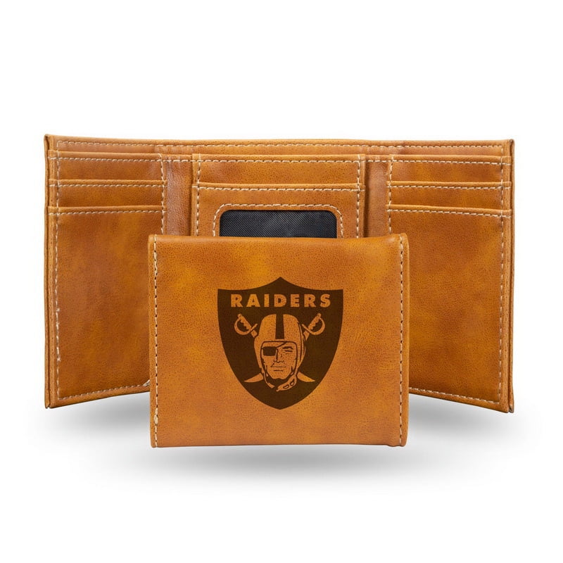 Rico Industries Las Vegas  Football Laser Engraved Brown Tri-Fold Wallet - Men's Accessory