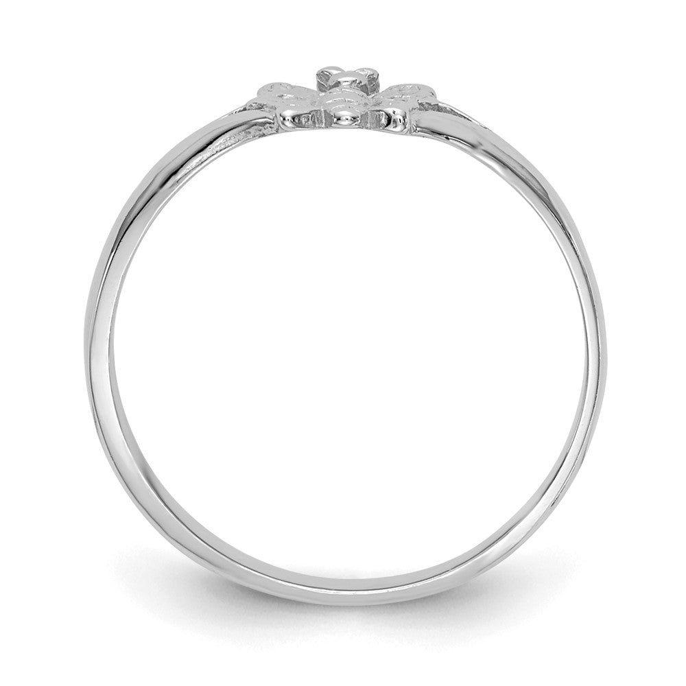 10K White Gold Butterfly Baby Ring Size 2