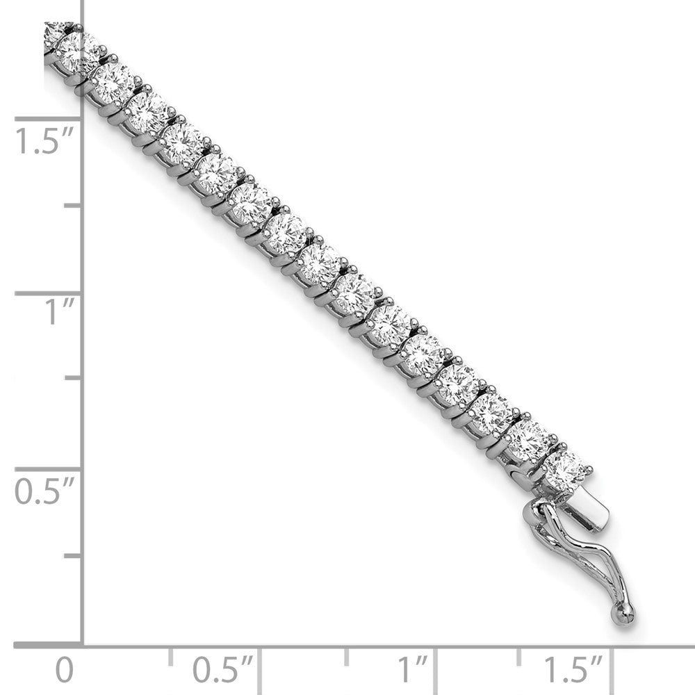 Sterling Shimmer Sterling Silver Rhodium-plated 3mm CZ 62 Stone 8 inch Bracelet 8 inches