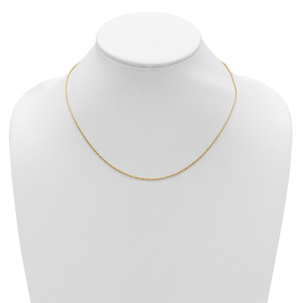 Sterling Silver Gold-plated 1.2mm D/C Spiga 1in+1in Adjustable Cha
