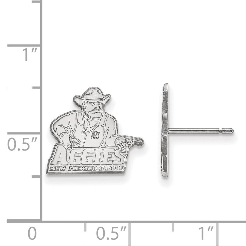 LogoArt SS004NMS Sterling Silver New Mexico State University Small Post Earrings