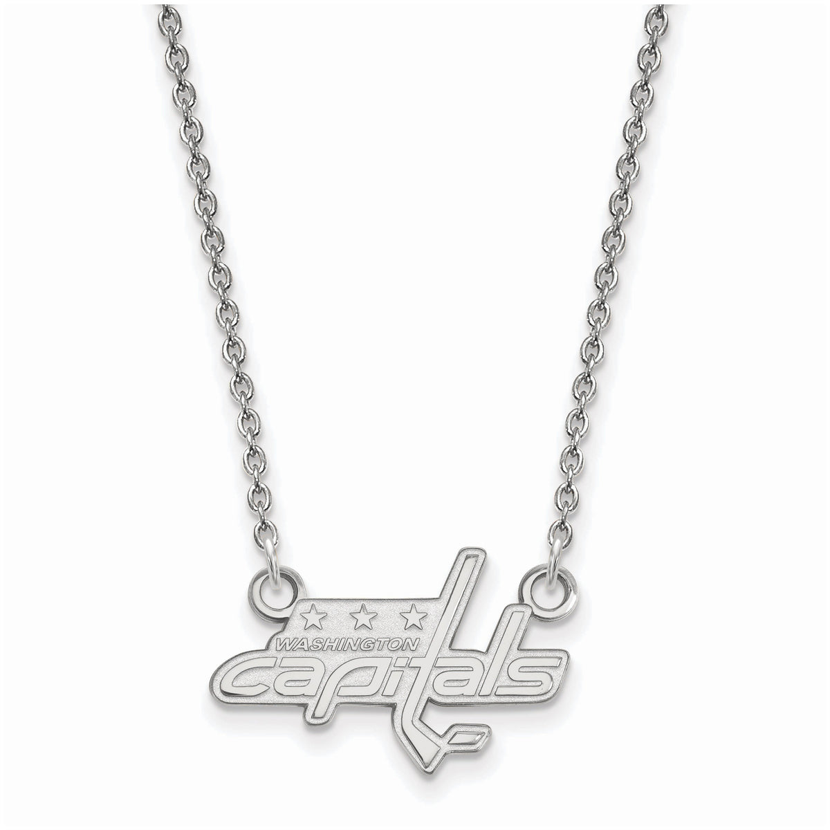 Sterling Silver NHL Washington Capitals Small Necklace, 18in