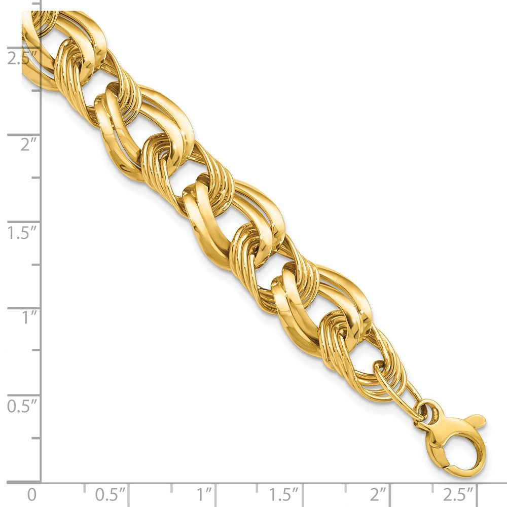 14K Polished Fancy Link Bracelet 8  inches