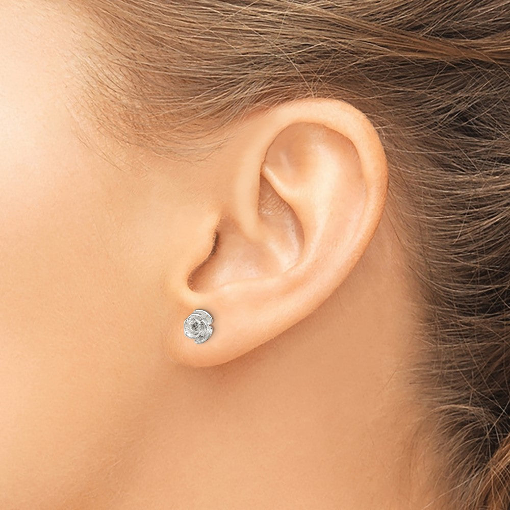 Sterling Shimmer Sterling Silver Rhodium-plated 34 Stone 2.0mm CZ In and Out Round Hinged Hoop Earrings