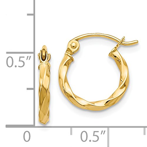 14K Yellow Gold Twist Hoop Earring