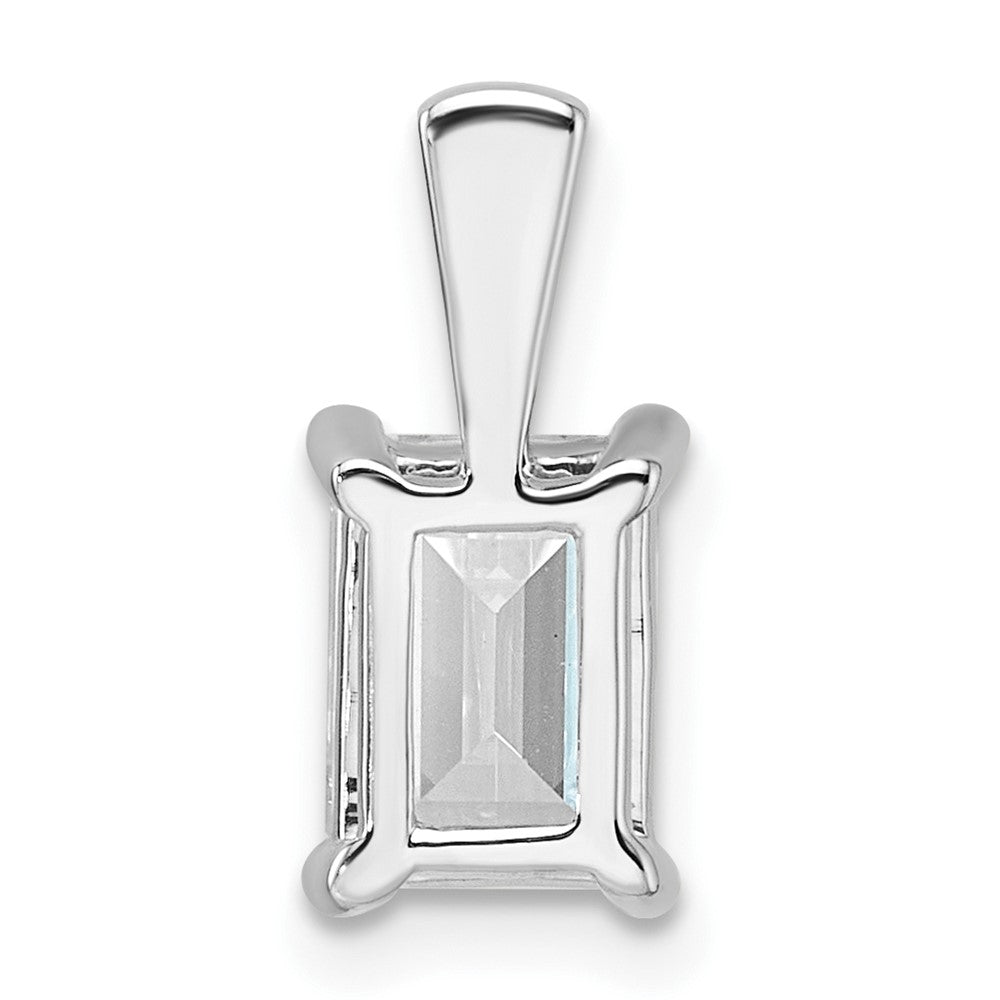 14k White Gold 1 1/2 carat Lab Grown Diamond VS/SI+ G+ Emerald Complete Four Prong Pendant