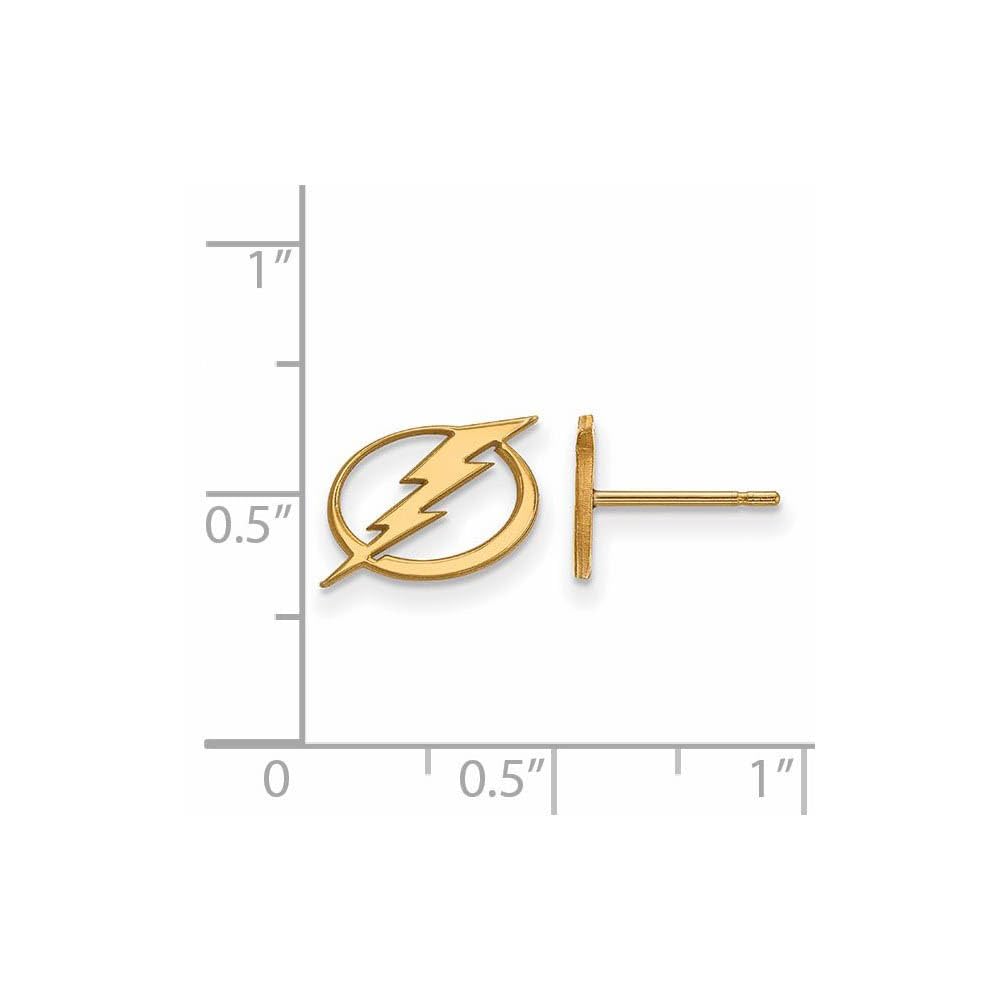 Sterling Silver Gold-plated NHL LogoArt Tampa Bay Lightning Extra Small Post Earrings QGP008LIG