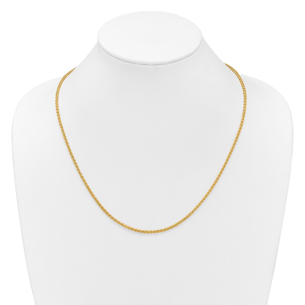 14K Adjustable 2.5mm Semi-solid Spiga Chain