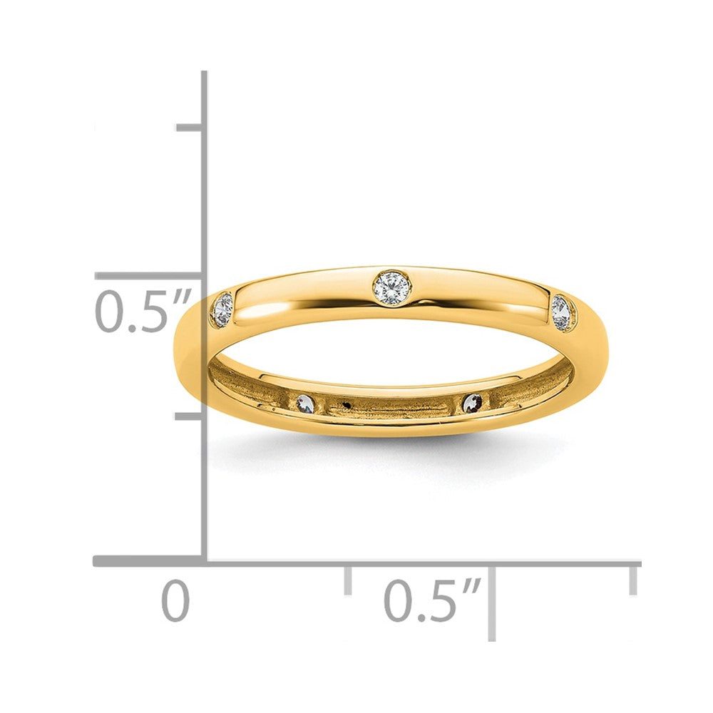 14k Polished Size 6 Bezel-set 1/10 carat Diamond Complete Eternity Band