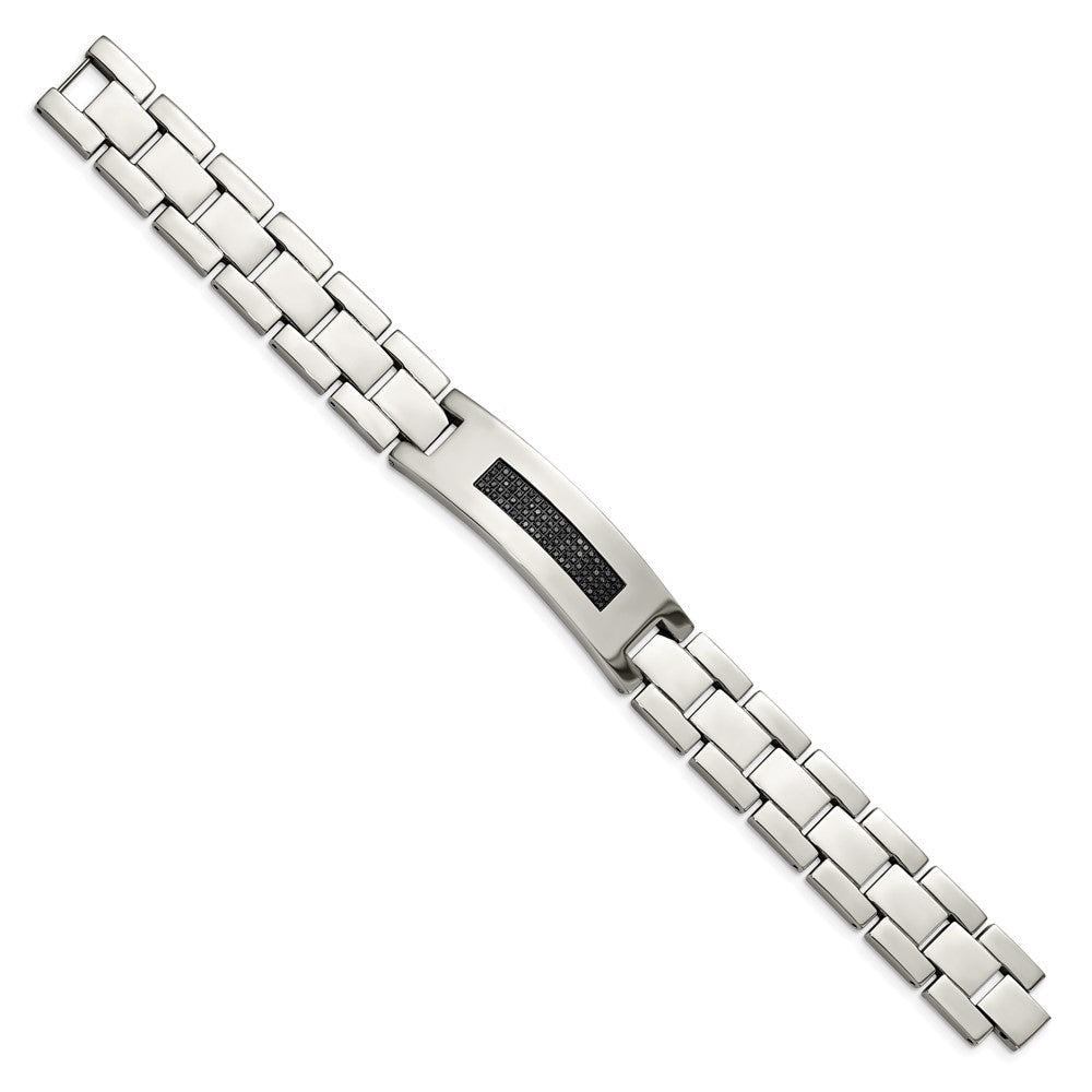 Stainless Steel Polished 1/2ct tw. Diamond 8.25in Bracelet 8.25 inches