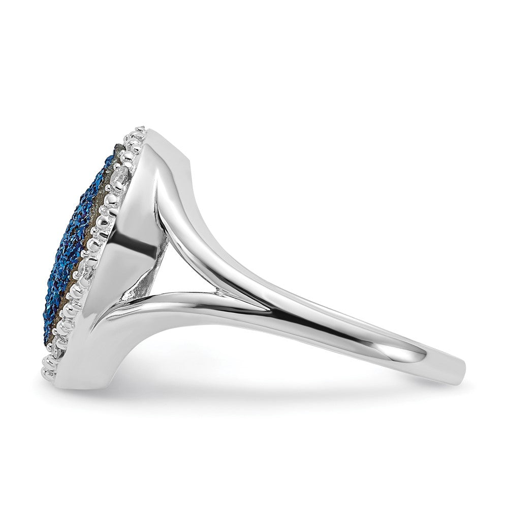 Sterling Silver Blue Druzy Quartz Ring
