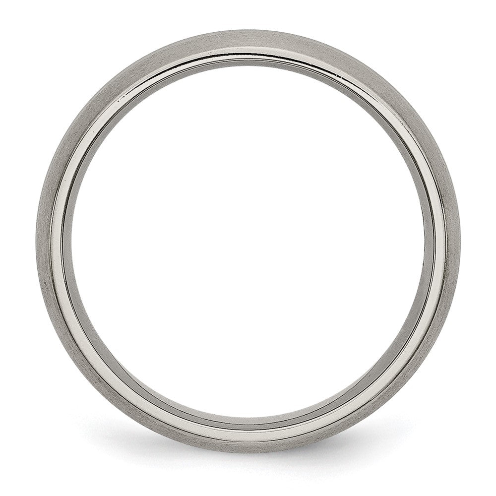 Titanium Brushed Center 6mm Grooved Band Size - 10.5