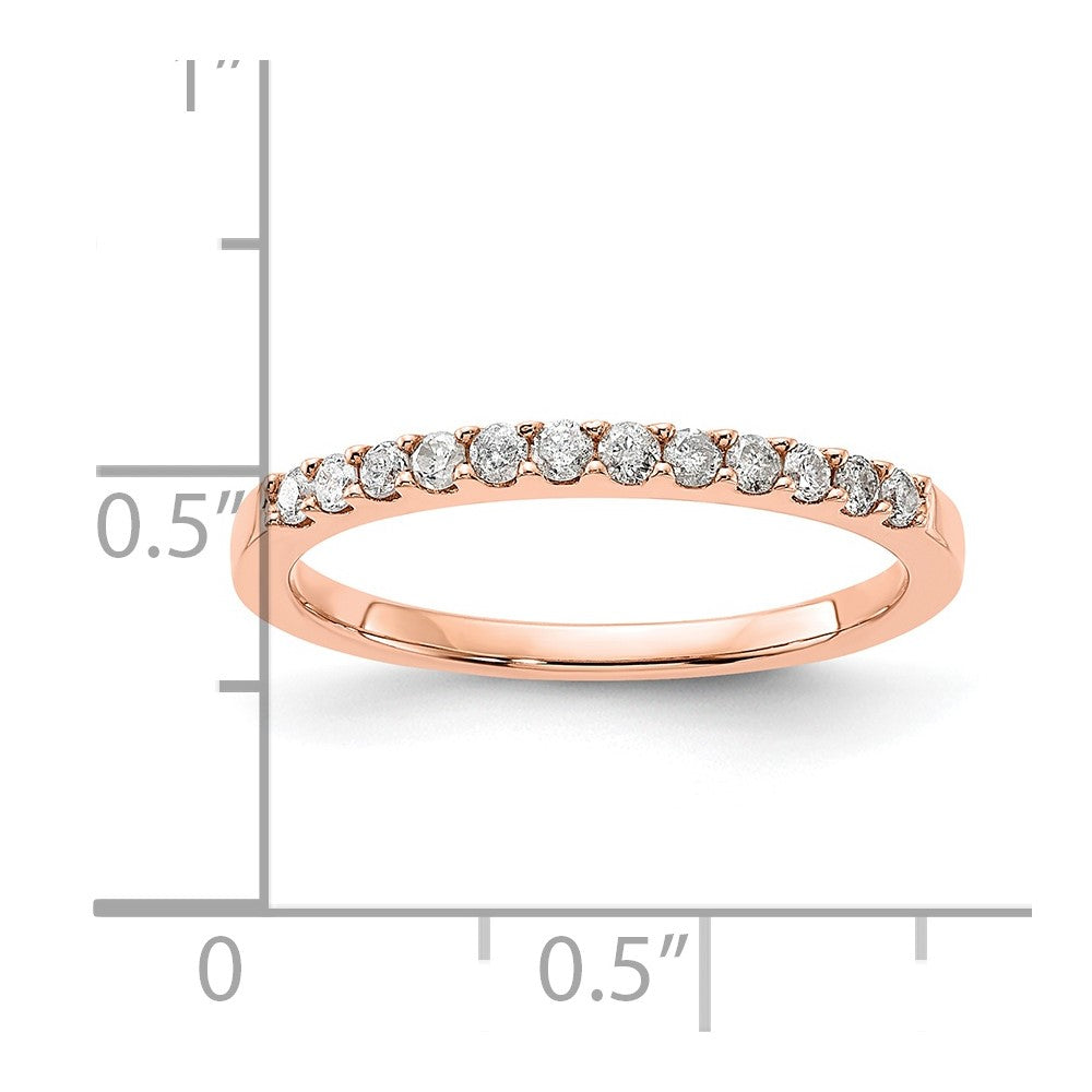Sterling Silver Rose Tone Diamond Wedding Band