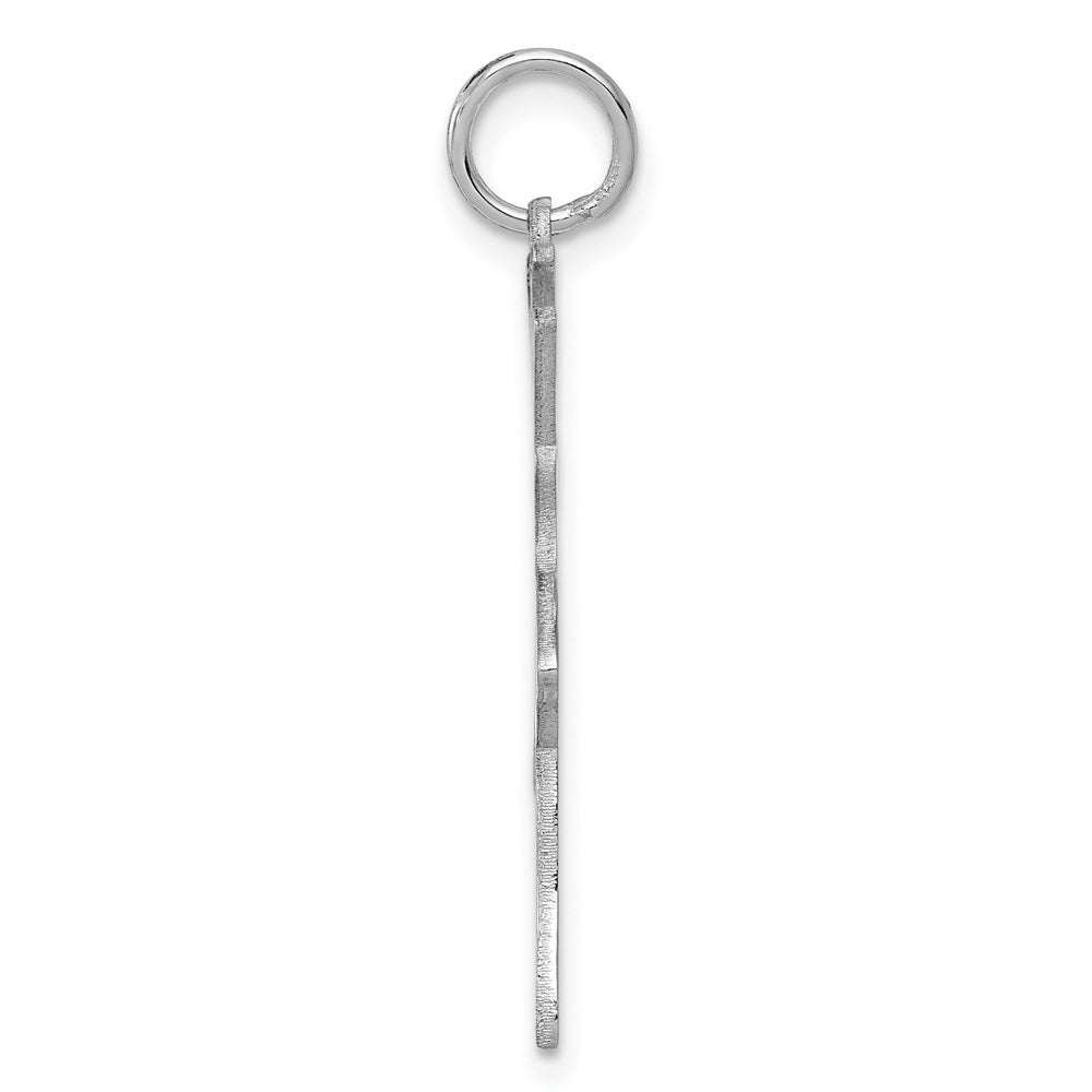 14k White Gold Satin Polished Ballerina Charm