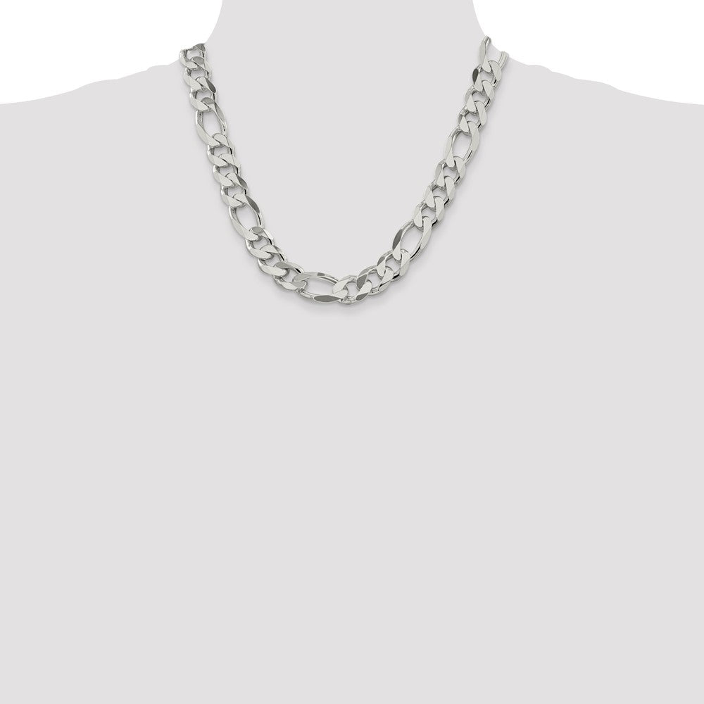 Sterling Silver 13.5mm Figaro Chain 20 Inches