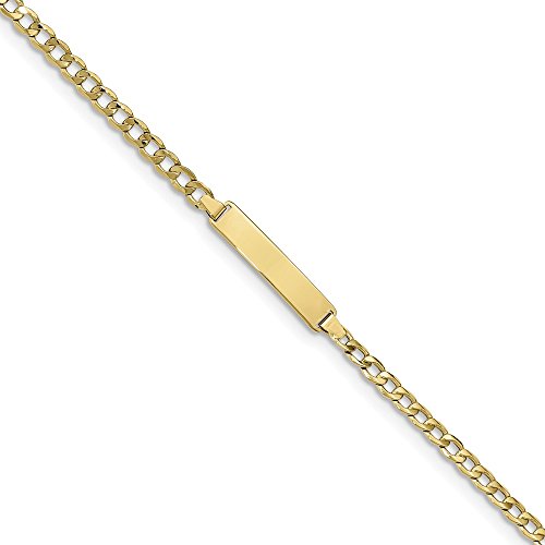 10k Semi-solid Curb Link ID Bracelet