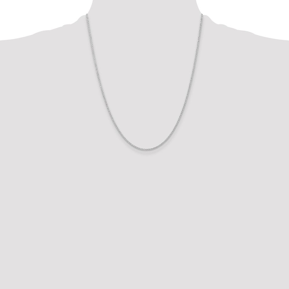 Sterling Silver Rhodium-plated 1.6mm Round Spiga Chain 22 Inches