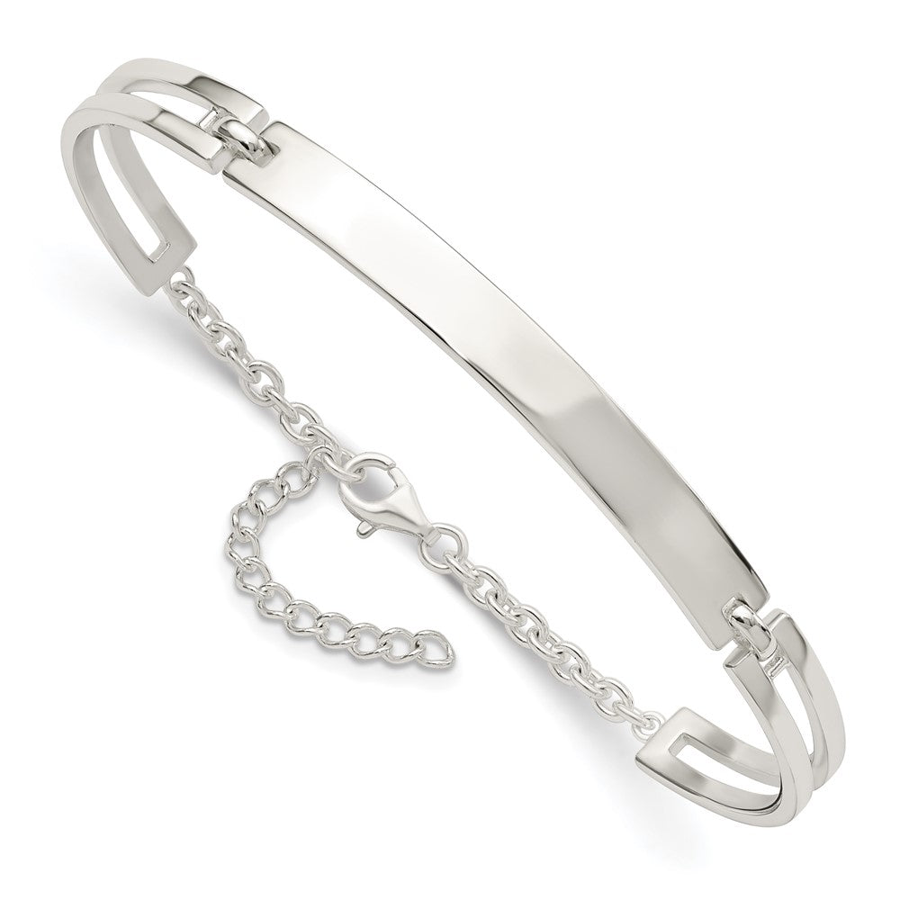 Sterling Silver Polished w/1.25 in ext. Bracelet 7 inches