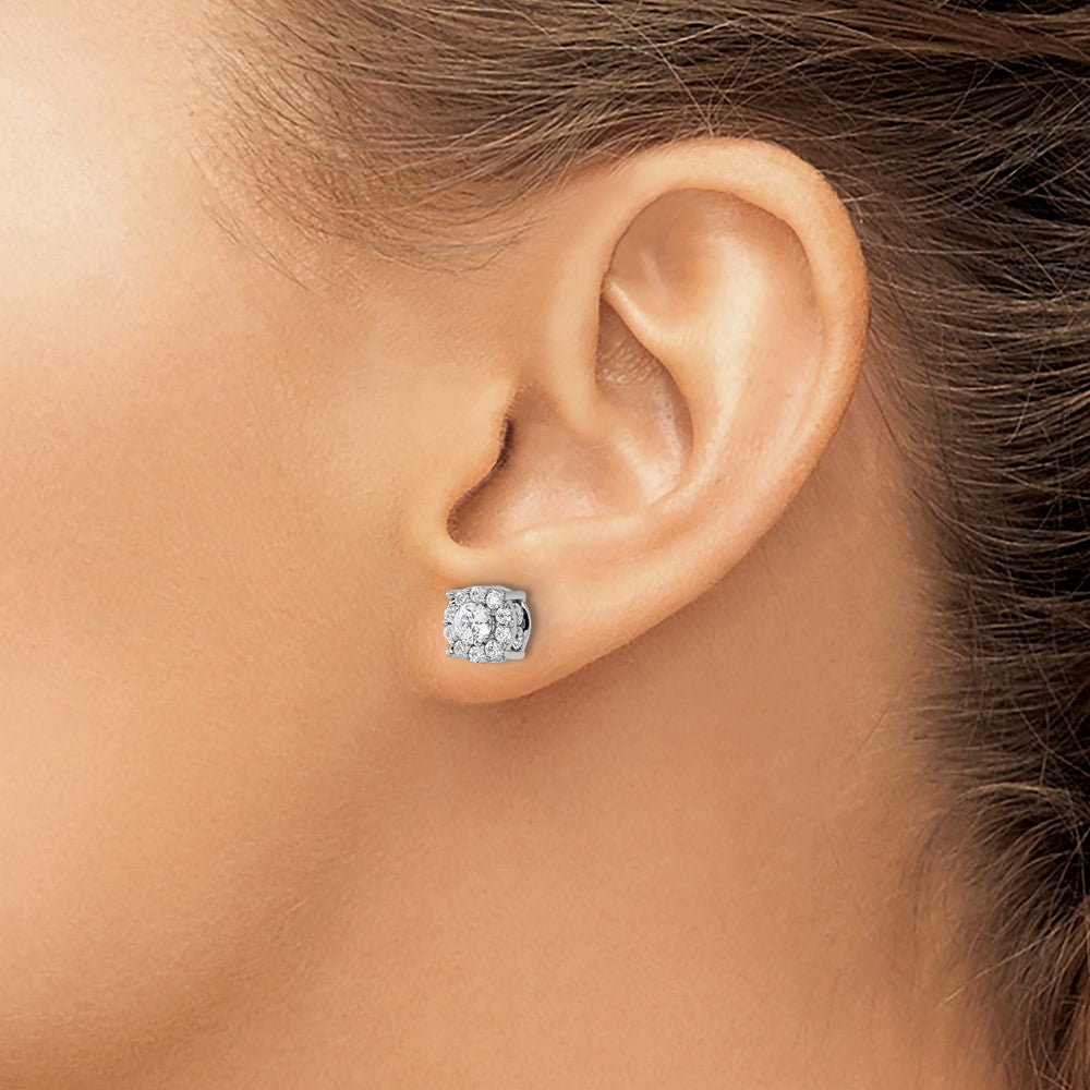 14k White Gold 1 1/2 carat Lab Grown Diamond VS/SI+ G+ Post Earrings