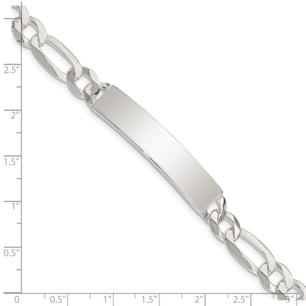 Sterling Silver Figaro Link ID Bracelet 7.5 inches