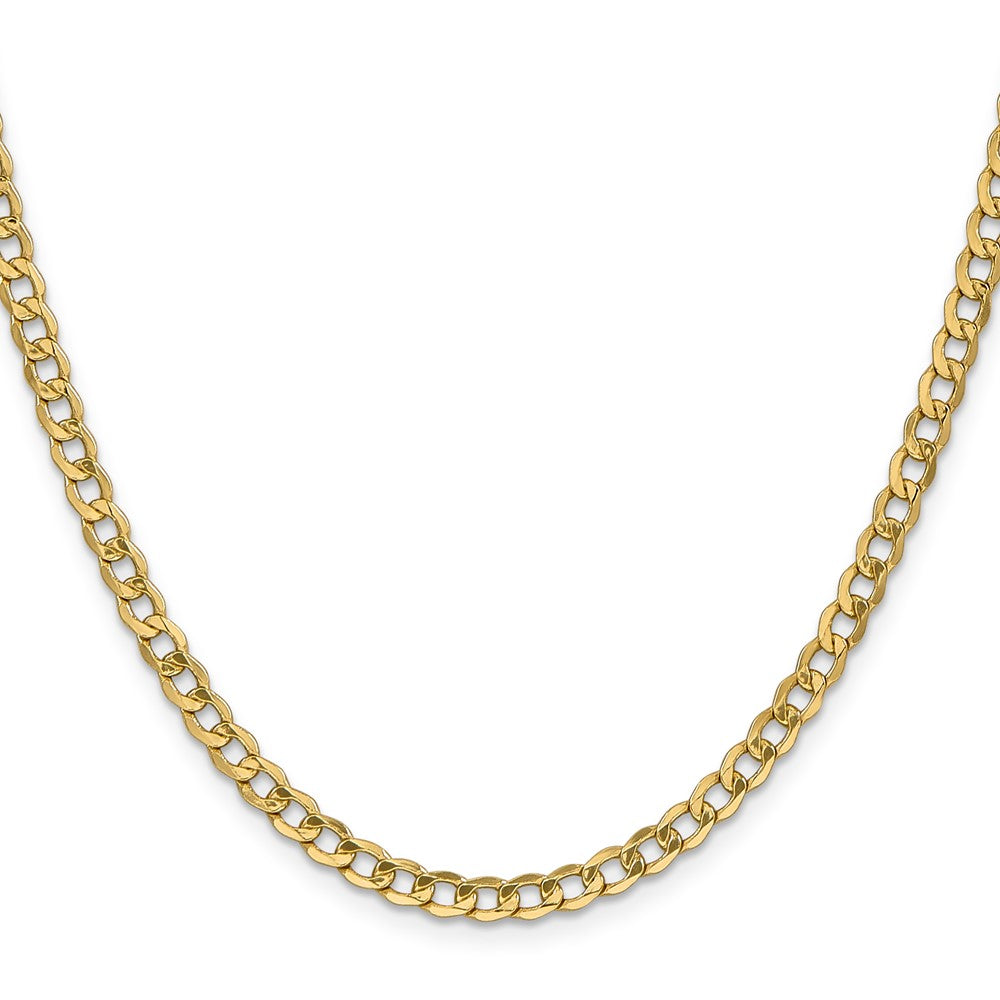 14K 26 inch 4.3mm Semi-Solid Curb with Lobster Clasp Chain