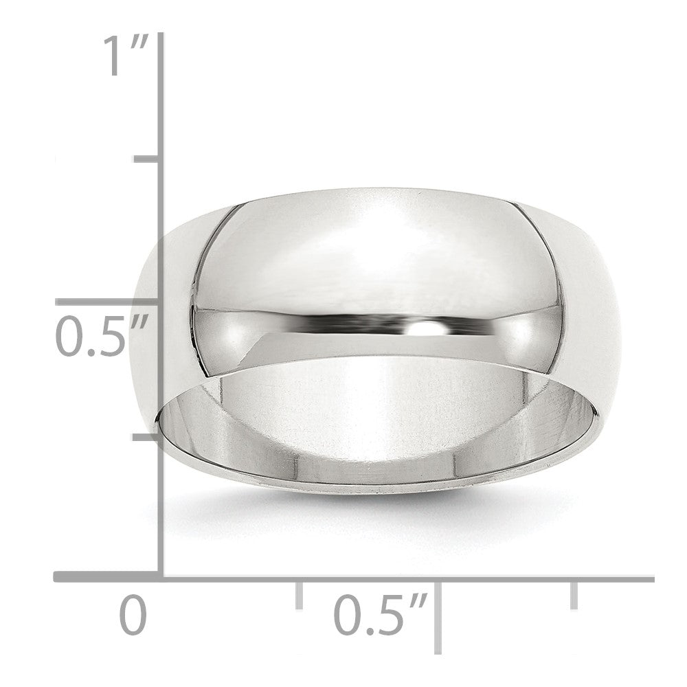 Sterling Silver 8mm Half Round Size 12 Band
