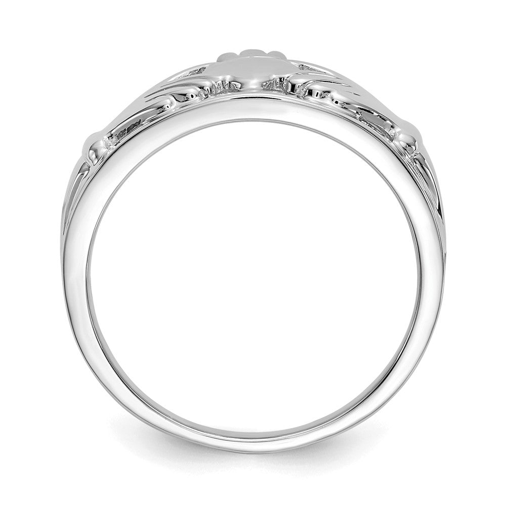 14k White Gold Ladies Claddagh Ring Size 7