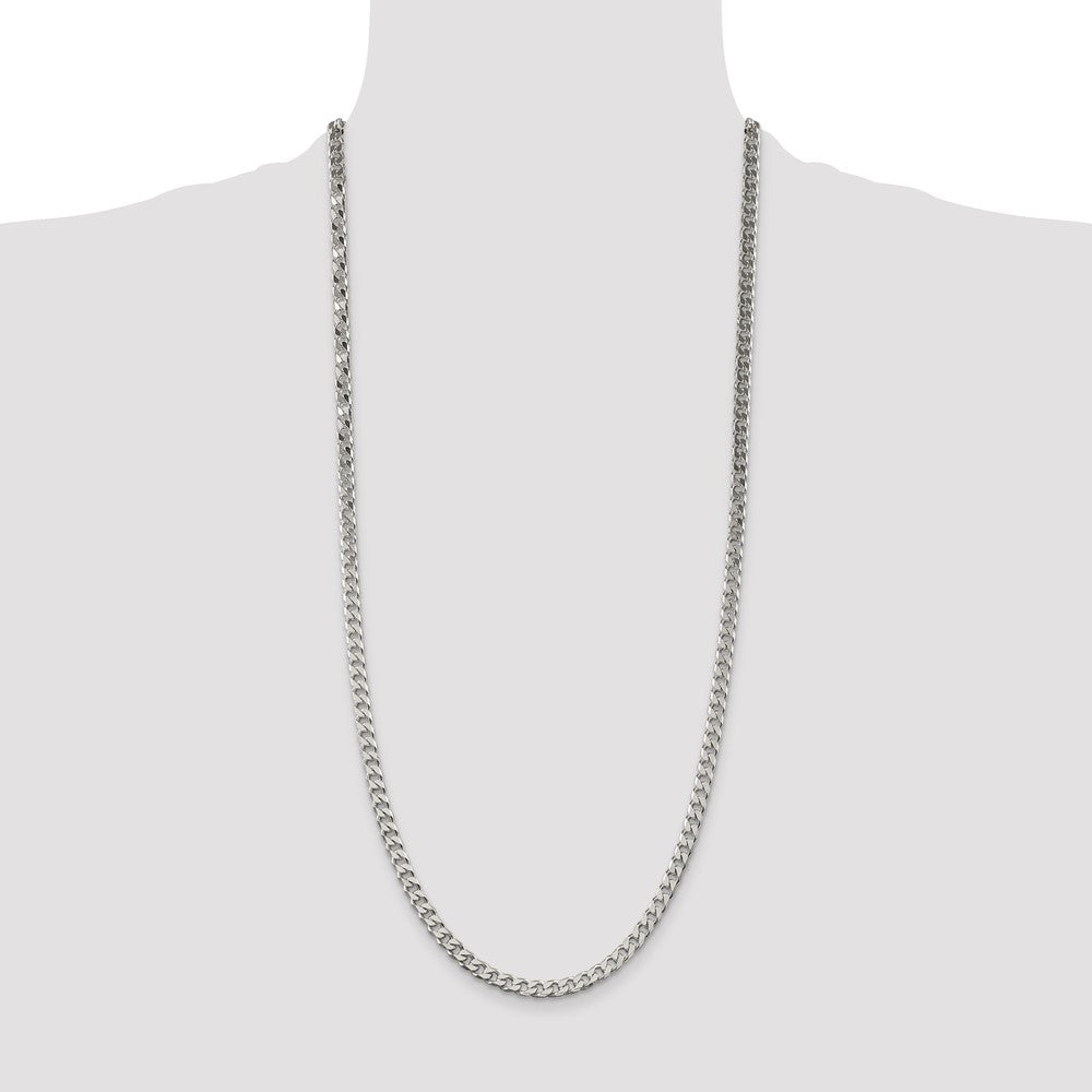 Sterling Silver Polished 5mm Curb Chain 30 Inches