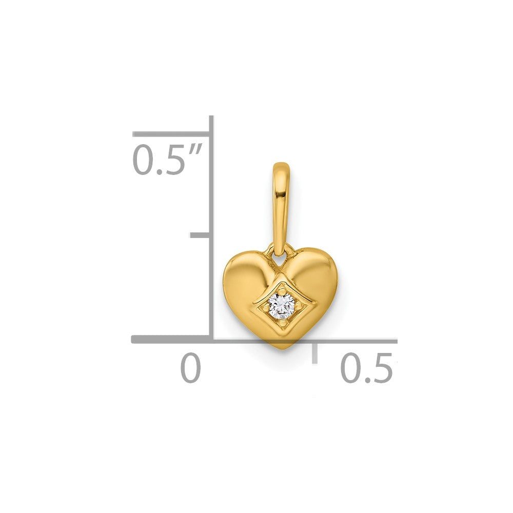 14k Madi K Polished CZ Heart Childrens Charm / Pendant