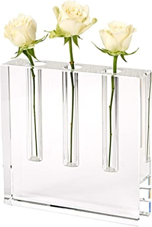 The New Triple Play Handcrafted Crystal Bud Vase 7 x 7 x 1.5