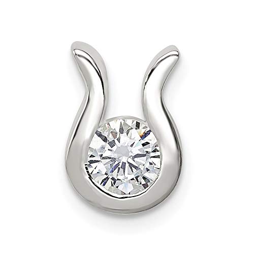 Sterling Silver CZ Chain Slide