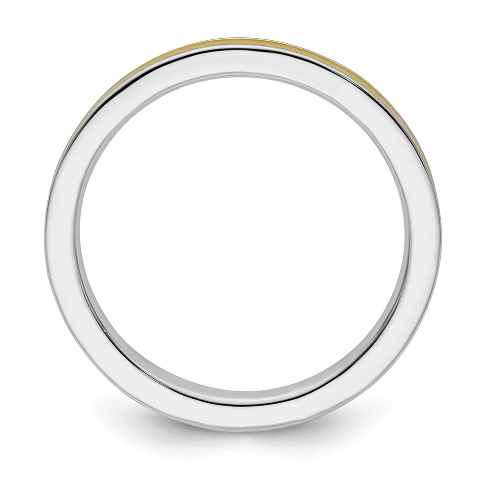 Sterling Silver Stackable Expressions Yellow Enameled 2.25mm Ring Size -10