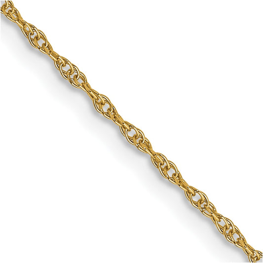 14K 22 inch Carded .95mm Cable Rope with Spring Ring Clasp Chain