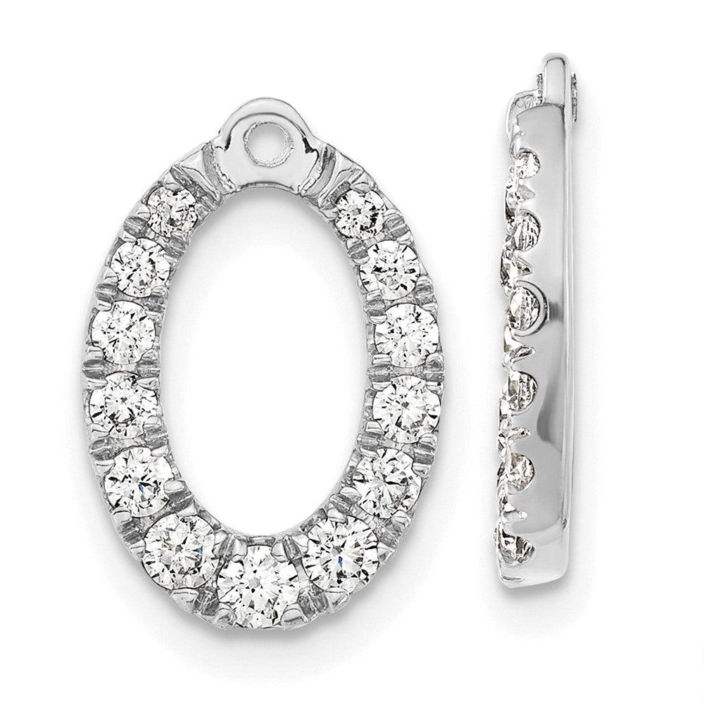 14k White Gold 5/8 carat Lab Grown Diamond VS/SI+ G+ Oval Earring Jackets
