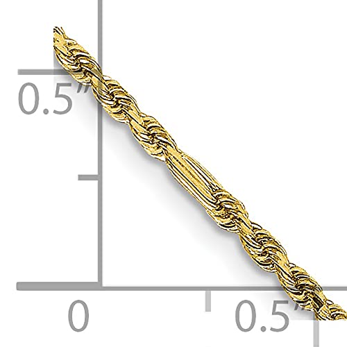 14K 10 inch  1.8mm Diamond-cut Milano Rope with Lobster Clasp Anklet