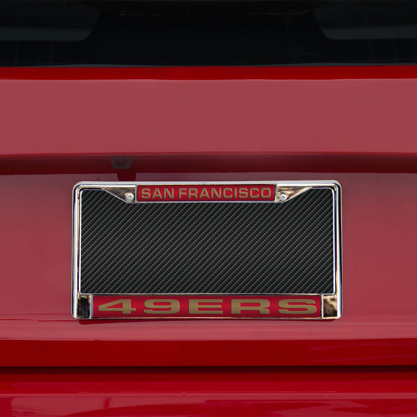 San Francisco 49ers License Plate Frame Laser Cut Chrome