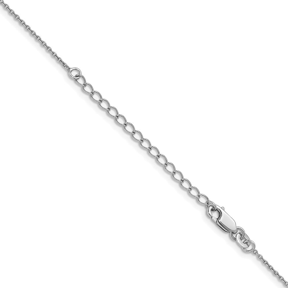 Sterling Silver Rhodium-plated 1.25mm Cable Chain with a 2 inch extention 18 Inches