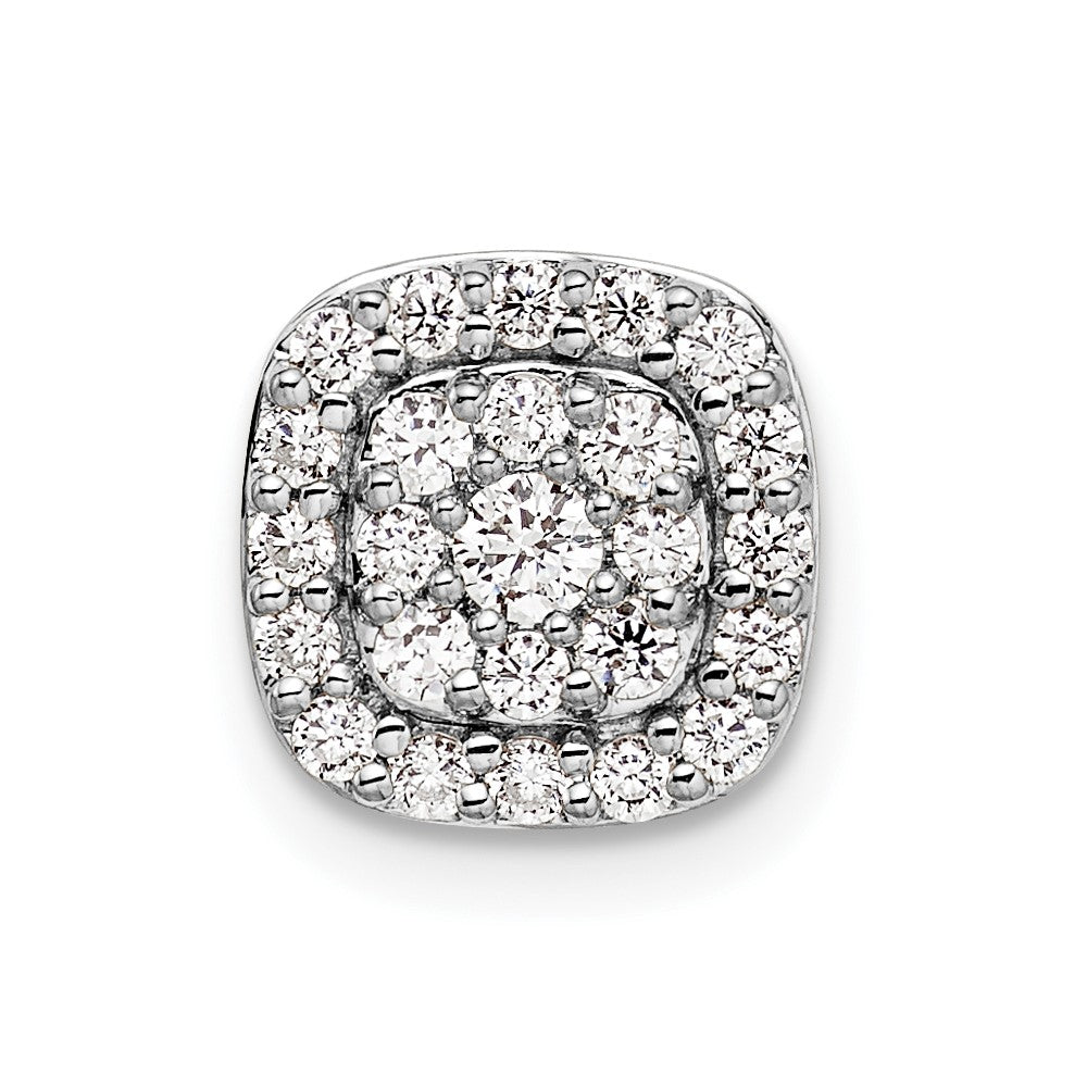 14k White Gold 3/8 carat Lab Grown Diamond VS/SI+ G+ Complete Chain Slide Pendant