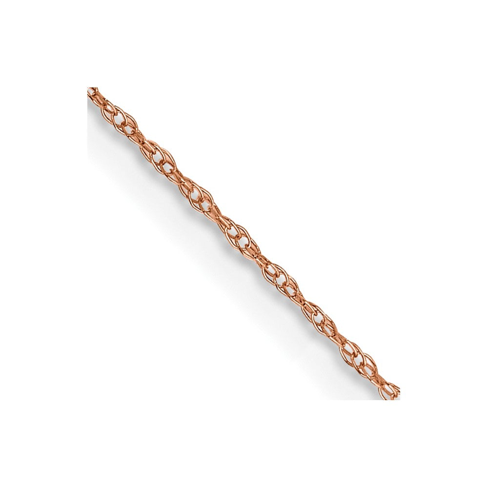 14K Rose Gold 18 inch .5mm Baby Rope with Spring Ring Clasp Chain