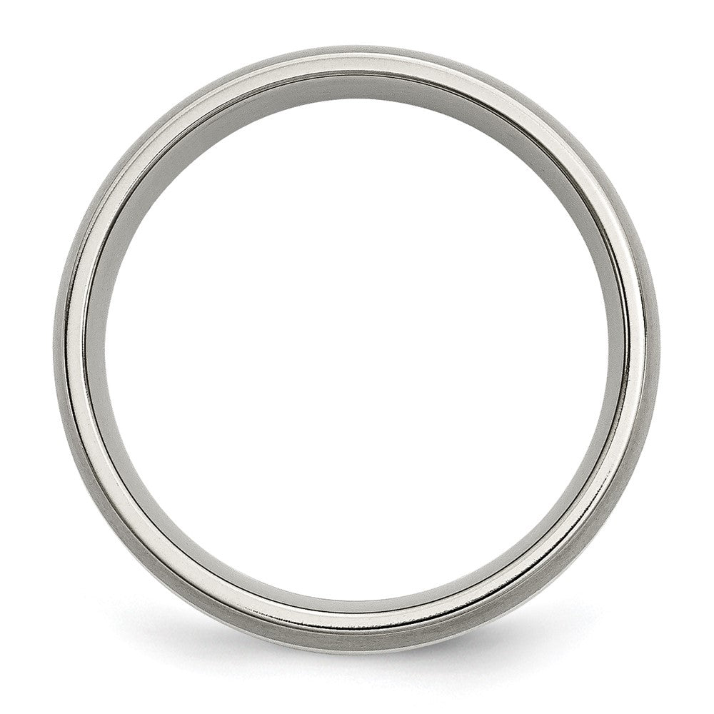 Titanium Brushed w/Sterling Silver Inlay 6mm Band Size - 10