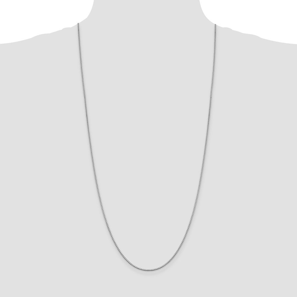 Sterling Silver Rhodium-plated 1.4mm Box Chain 30 Inches