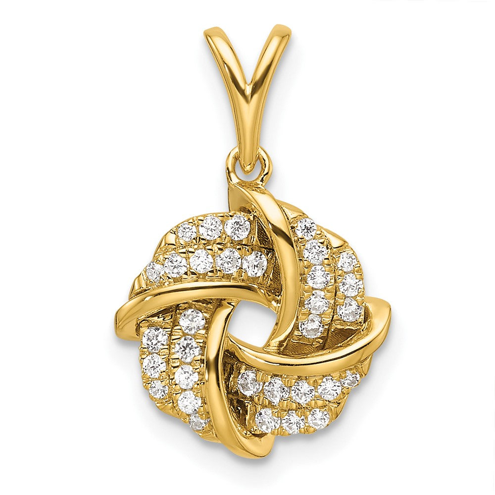 14k 1/5 carat Lab Grown Diamond VS/SI+ G+ Love Knot Pendant