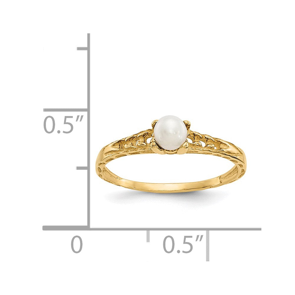 14k Madi K 3mm FW Cultured Pearl Birthstone Baby Ring