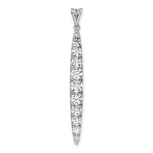 14k White Gold 1 carat Lab Grown Diamond VS/SI+ G+ Fancy Bar Pendant