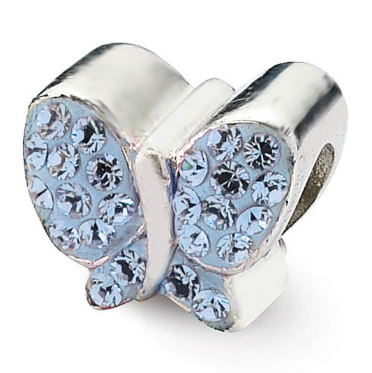 Sterling Silver Reflections Blue Preciosa Crystal Butterfly Bead