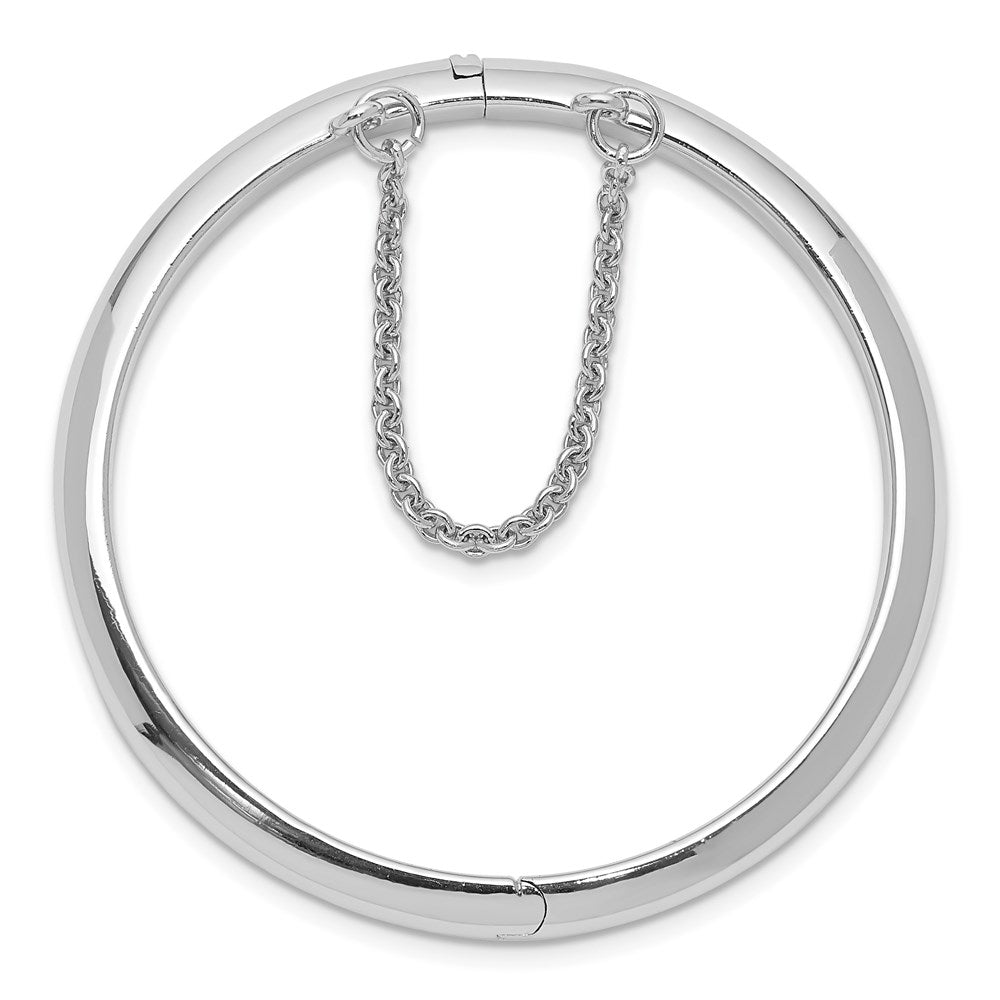 Sterling Silver RH-plated Polished 5mm w/ Safety Hinged Children's Bangle 5.25 inches